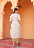 Alvano Printed 3Pcs Kurti Set for Women's and Girls Rayon | Grocsy