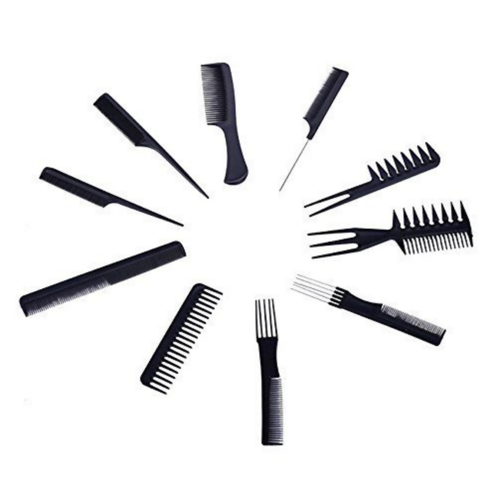 Bronson Professional 10 Pcs Combs Set with Multipurpose Styling Comb | Grocsy