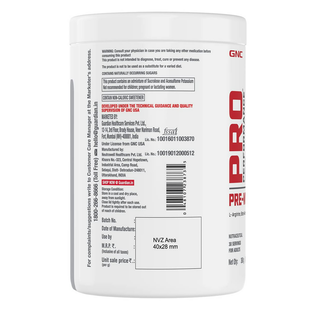 GNC Pro Performance Pre-Workout Fruit Punch | Grocsy