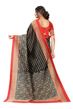 Vamika Black Printed Art Silk Saree | Grocsy