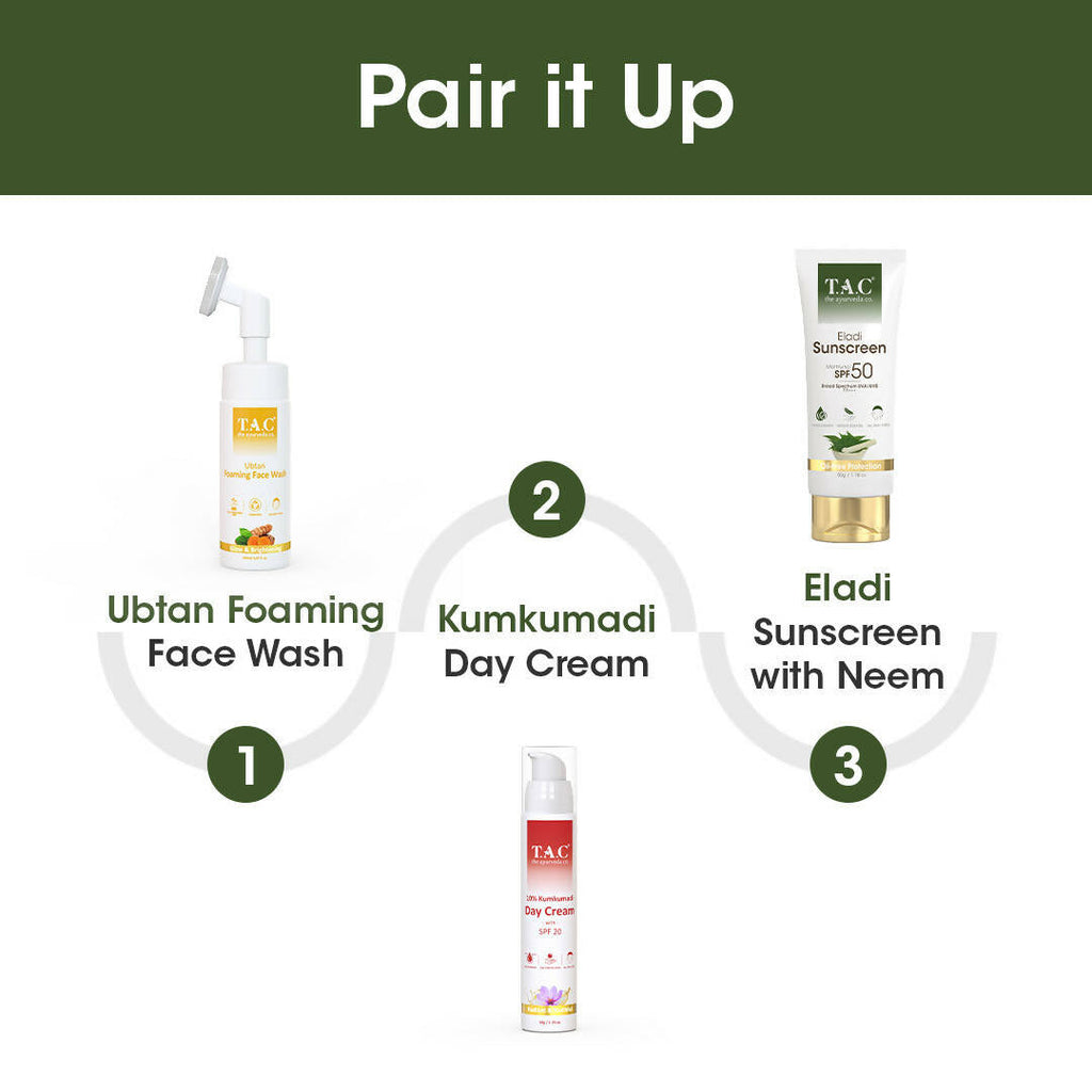 TAC - The Ayurveda Co. Eladi Sunscreen, Matifying SPF 50 & PA+++, for Women & Men | Grocsy