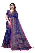 Vamika Navy Mirror Work With Jhalar Khadi Silk Saree (AASHI NAVY) | Grocsy