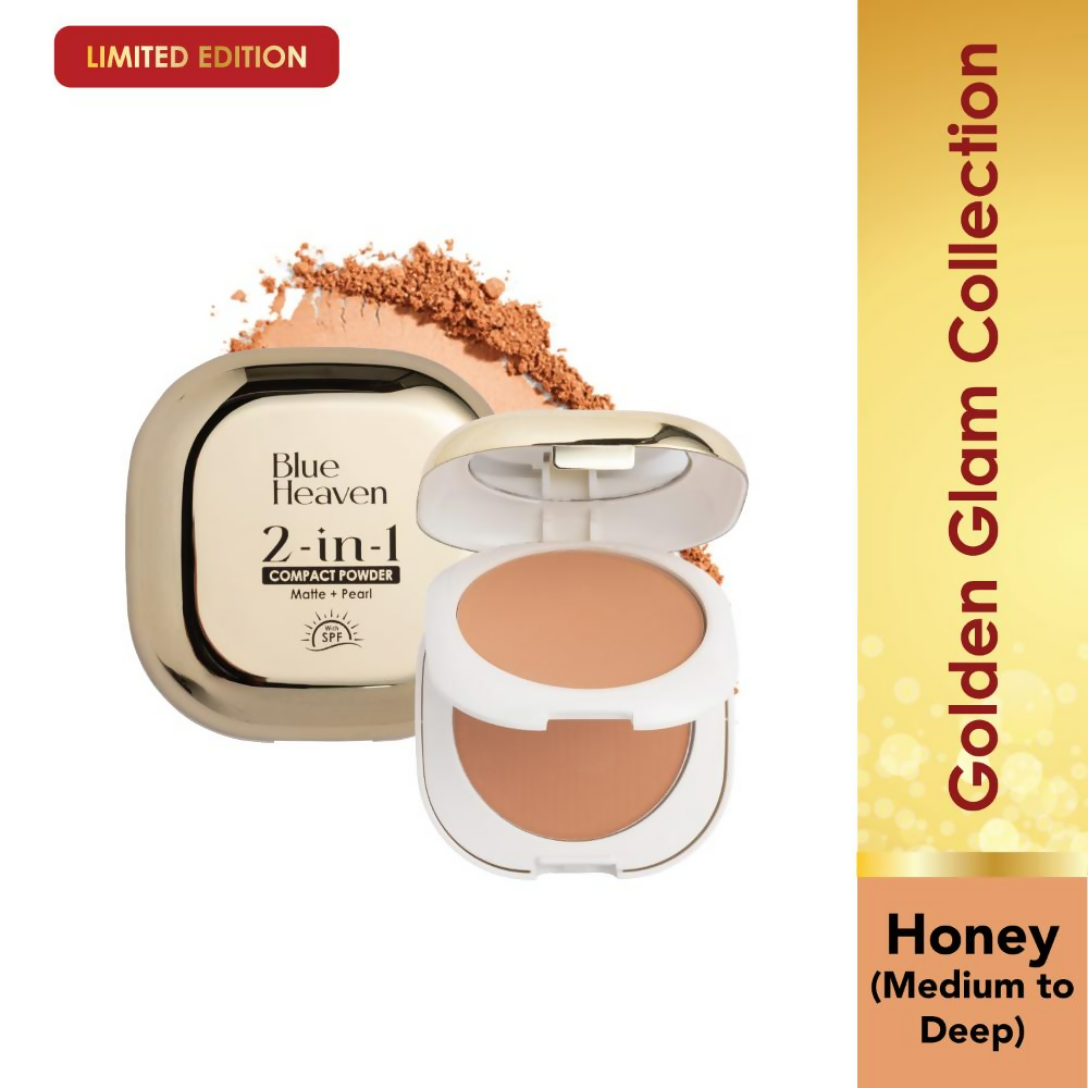 Blue Heaven 2-In-1 Matte + Pearl Compact Powder - Honey | Grocsy
