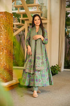 Aayaa Designer Cotton Silk Suit - Light Green | Grocsy