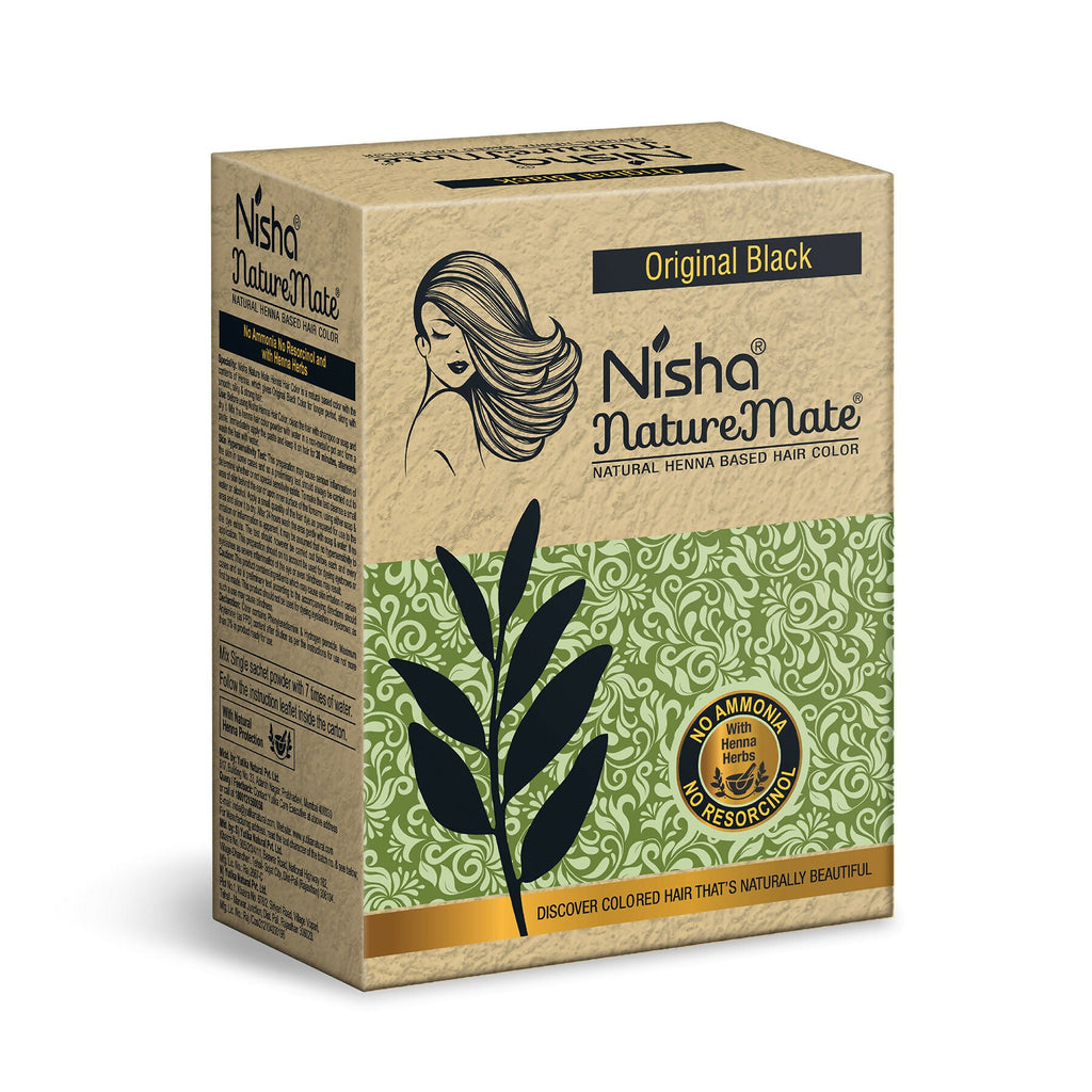 Nisha Naturemate Natural Henna-Based Hair Color - Original Black | Grocsy