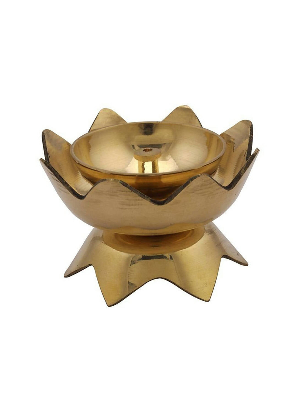 CraftVatika Gold-Toned Brass Handmade Diya | Grocsy