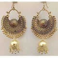 MS Fashion India Muskan Fancy Oxidized Gold-Polished Jhumka Earrings | Grocsy