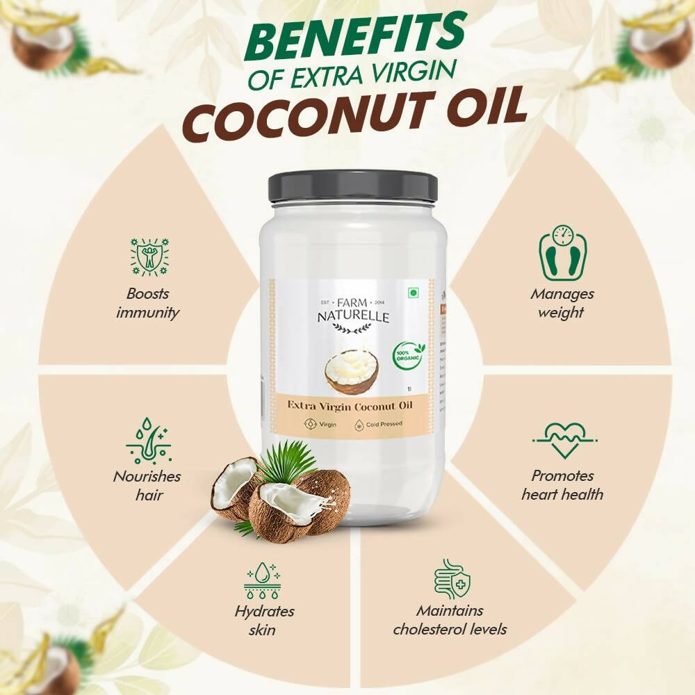 Farm Naturelle 100% Pure Organic Extra-Virgin Cold Pressed Coconut Oil | Grocsy