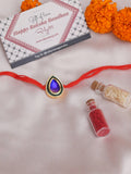 Designer kundan Rakhi - Ruby Raang | Grocsy