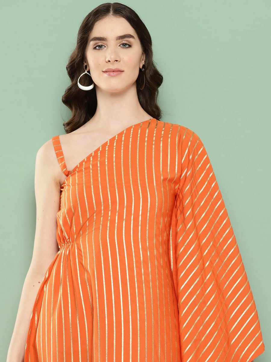 Ahalyaa Women's Traditional Wear Co-ods - Orange | Grocsy