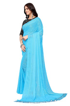 Vamika Georgette Sequence Work Firozi Bollywood Style Saree | Grocsy