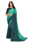 Vamika Georgette Sequence Work Green & Dark Green Bollywood Style Saree | Grocsy