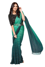 Vamika Georgette Sequence Work Green & Dark Green Bollywood Style Saree | Grocsy