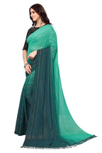 Vamika Georgette Sequence Work Green & Dark Green Bollywood Style Saree | Grocsy