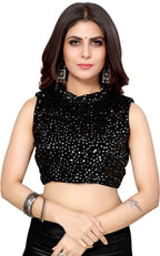 Vamika Georgette With Sequence Black Light Weight Trendy Look Bollywood Style Saree | Grocsy