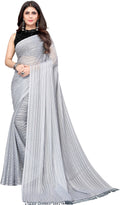 Vamika Georgette With Sequence Grey Light Weight Trendy Look Bollywood Style Saree | Grocsy