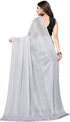 Vamika Georgette With Sequence Grey Light Weight Trendy Look Bollywood Style Saree | Grocsy