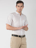 RIAG White Men's Half Sleeves White Shirt | Grocsy