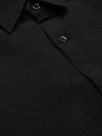 RIAG Black Men's Full Sleeves Solid Shirt | Grocsy