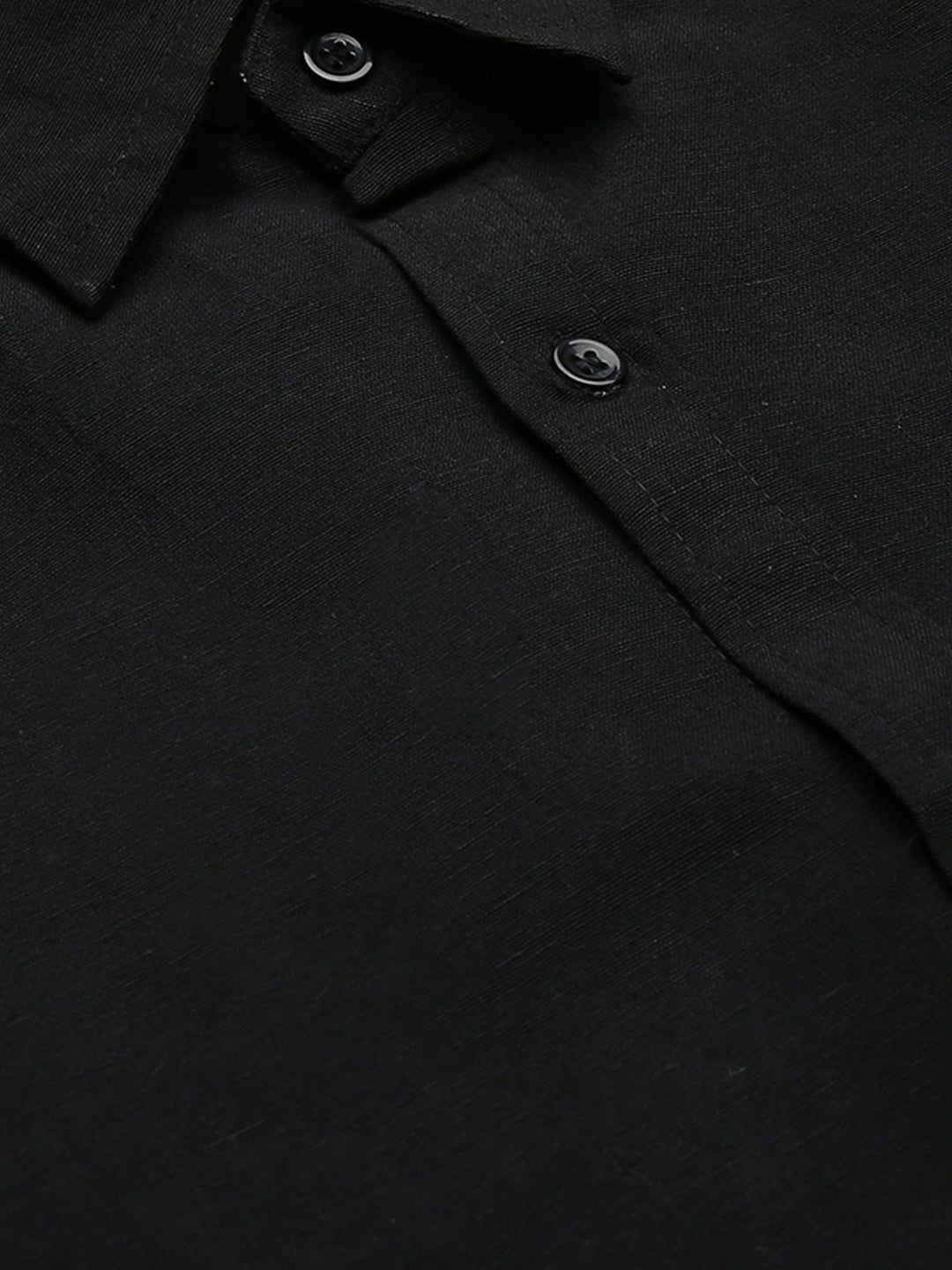 RIAG Black Men's Full Sleeves Solid Shirt | Grocsy