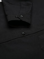 RIAG Black Men's Full Sleeves Solid Shirt | Grocsy