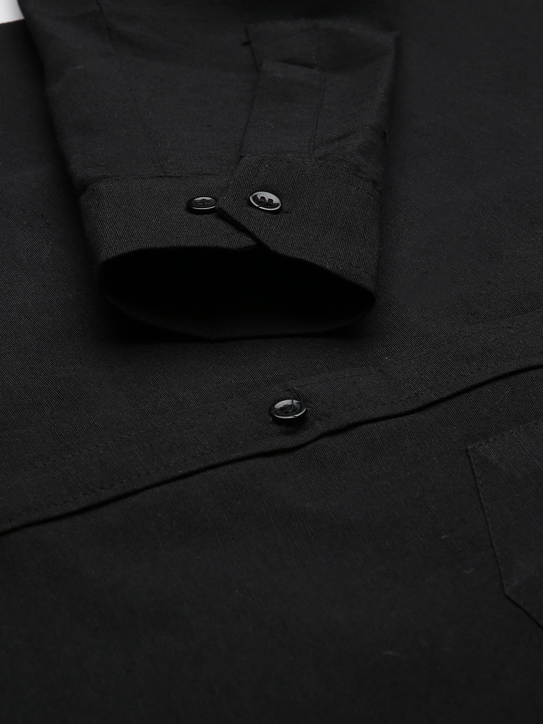RIAG Black Men's Full Sleeves Solid Shirt | Grocsy