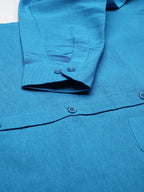 RIAG Blue Men's Full Sleeves Solid Shirt | Grocsy