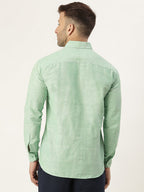 RIAG Green Men's Full Sleeves Solid Shirt | Grocsy