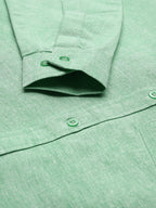 RIAG Green Men's Full Sleeves Solid Shirt | Grocsy