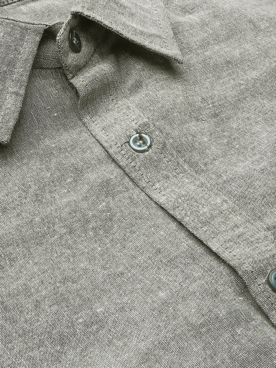 RIAG Grey Men's Full Sleeves Solid Shirt | Grocsy