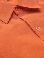 RIAG Orange Men's Full Sleeves Solid Shirt | Grocsy