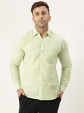 RIAG Green Men's Full Sleeves Solid Shirt | Grocsy
