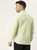 RIAG Green Men's Full Sleeves Solid Shirt | Grocsy