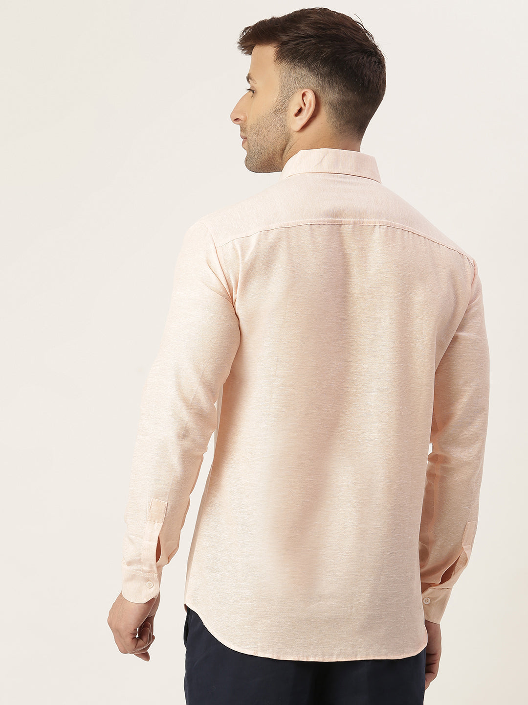 RIAG Beige Men's Full Sleeves Solid Shirt | Grocsy