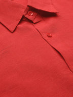 RIAG Red Men's Full Sleeves Solid Shirt | Grocsy