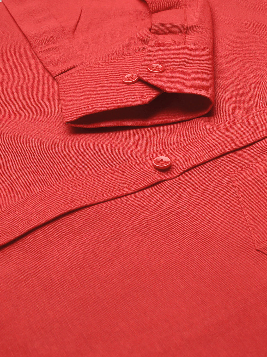 RIAG Red Men's Full Sleeves Solid Shirt | Grocsy