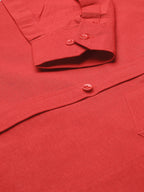RIAG Red Men's Full Sleeves Solid Shirt | Grocsy