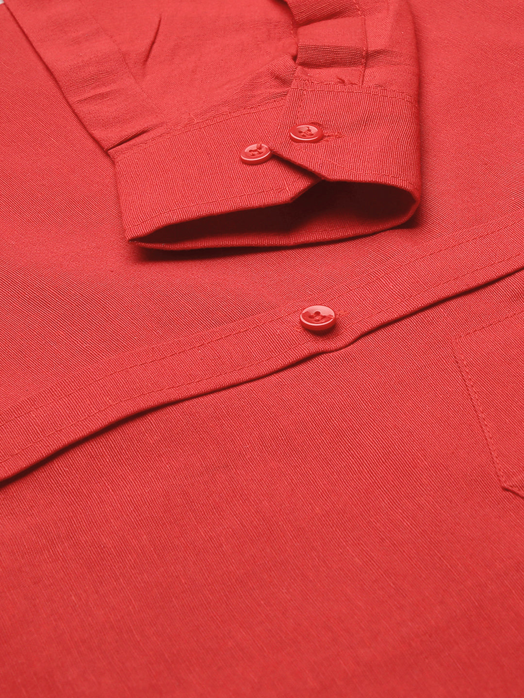 RIAG Red Men's Full Sleeves Solid Shirt | Grocsy