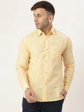 RIAG Beige Men's Full Sleeves Solid Shirt | Grocsy