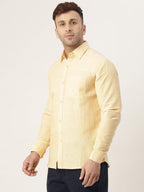 RIAG Beige Men's Full Sleeves Solid Shirt | Grocsy