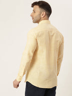 RIAG Beige Men's Full Sleeves Solid Shirt | Grocsy