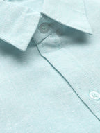 RIAG Light Blue Men's Full Sleeves Solid Shirt | Grocsy