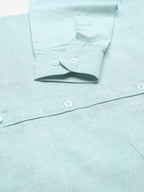 RIAG Light Blue Men's Full Sleeves Solid Shirt | Grocsy