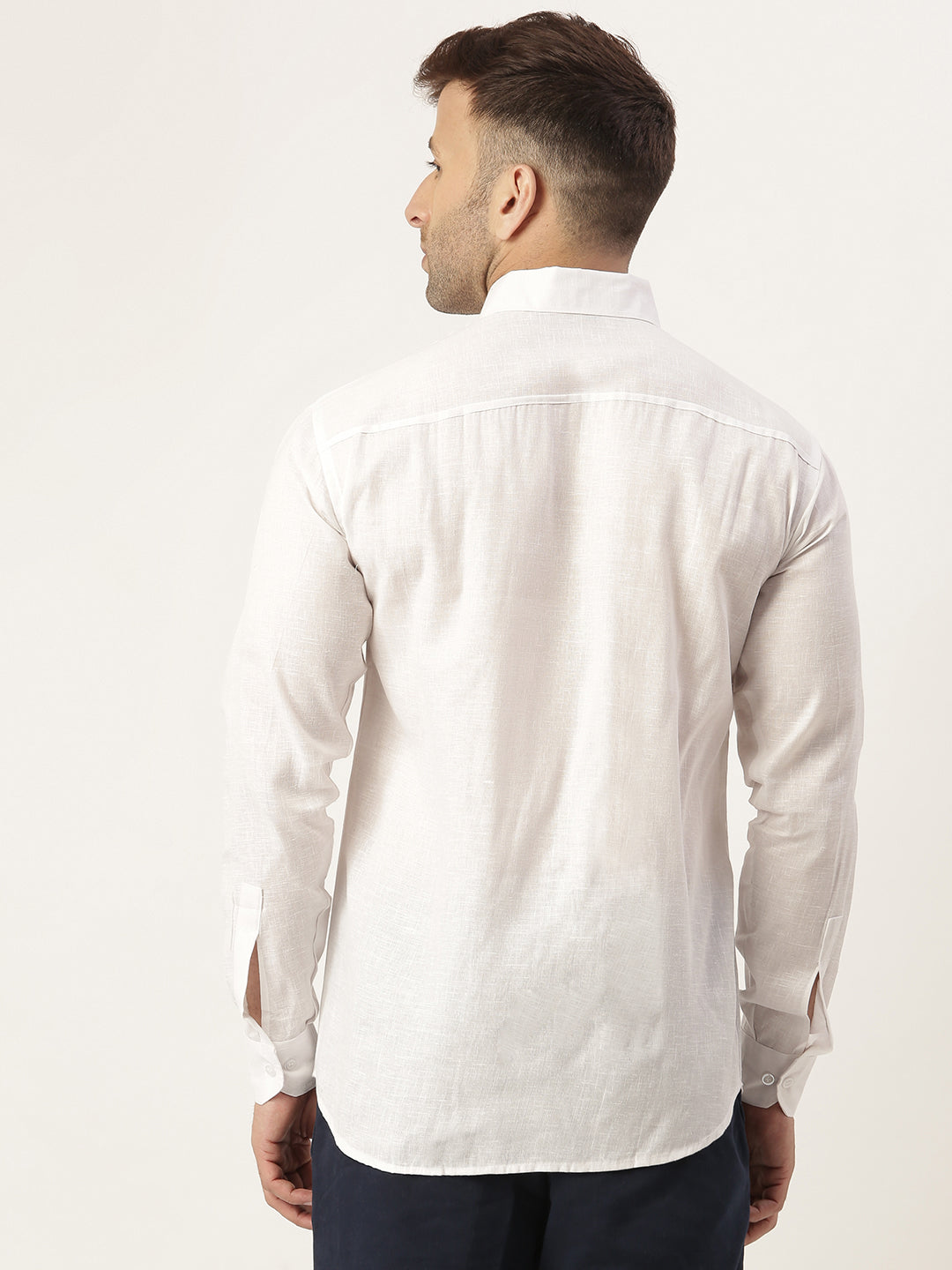 RIAG White Men's Full Sleeves Solid Shirt | Grocsy