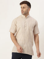 RIAG Men's Beige Cotton Long Ethnic Kurta | Grocsy