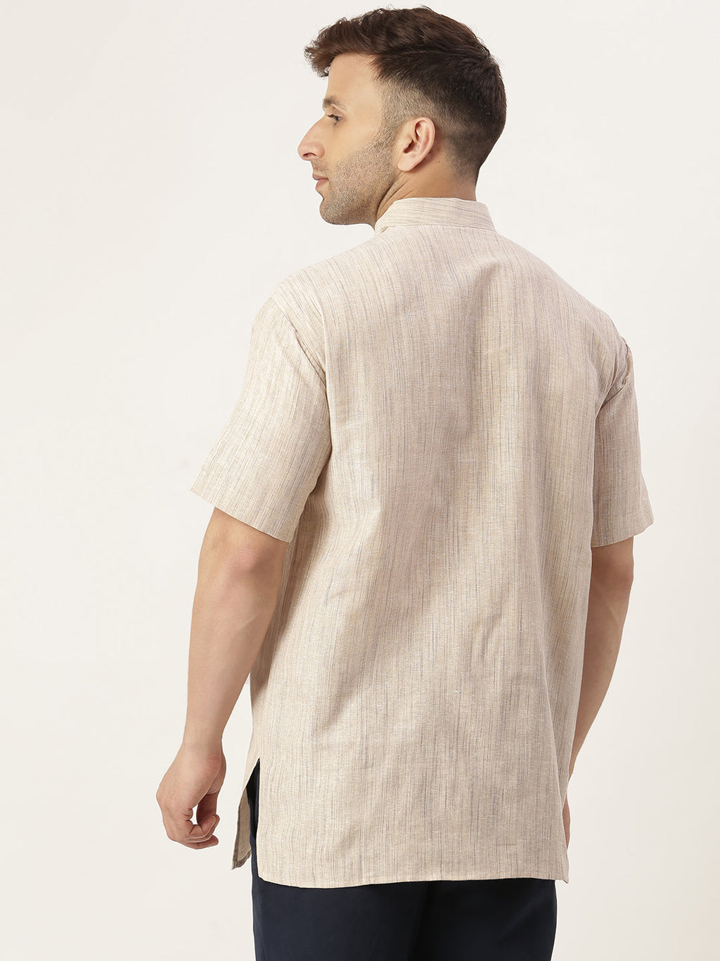 RIAG Men's Beige Cotton Long Ethnic Kurta | Grocsy