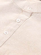 RIAG Men's Beige Cotton Short Ethnic Kurta | Grocsy