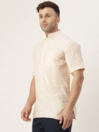 RIAG Men's Beige Cotton Short Ethnic Kurta | Grocsy