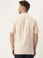RIAG Men's Beige Cotton Short Ethnic Kurta | Grocsy