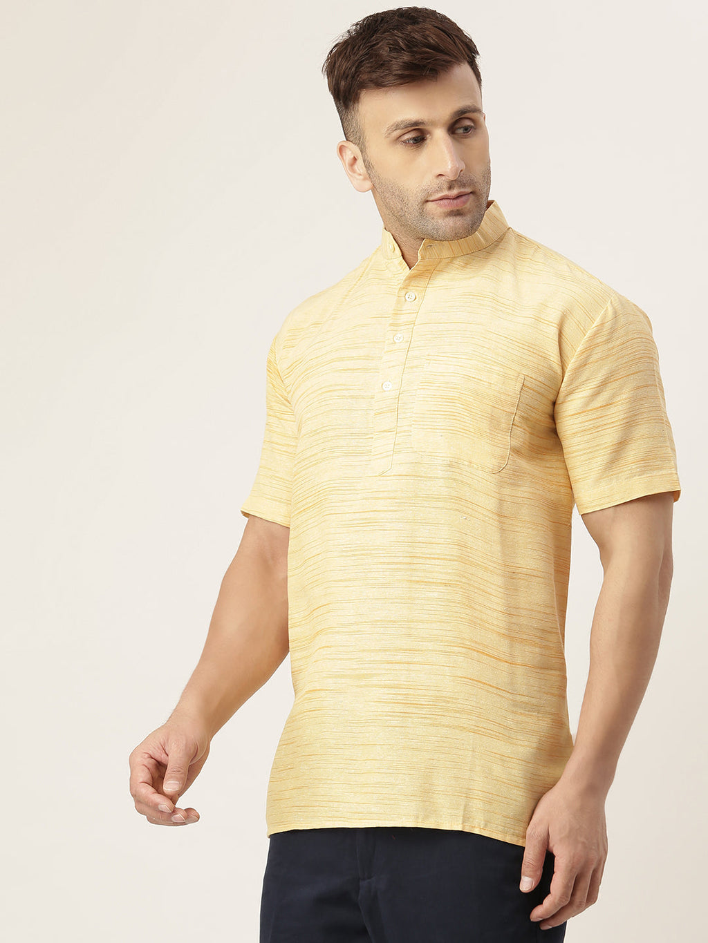 RIAG Men's Beige Cotton Long Ethnic Kurta | Grocsy